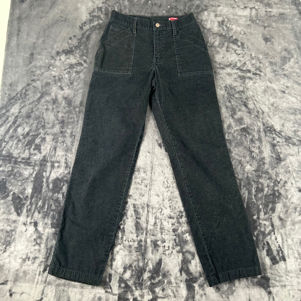 Levi's Camp Pant Womens 6 Black Corduroy Straight Leg Stretch Workwear 4580